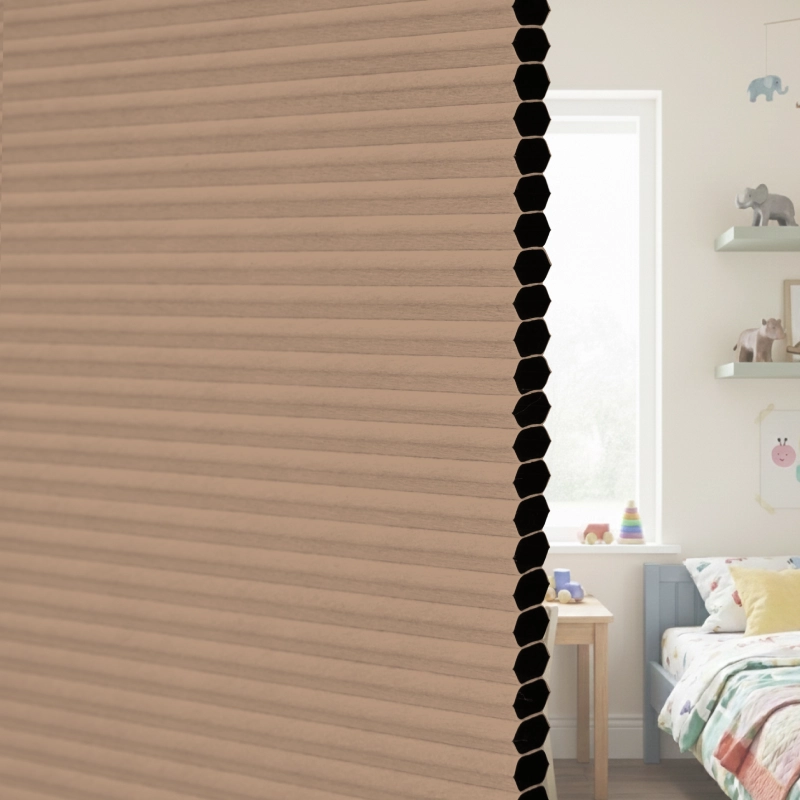 12.5 mm Apricot Blackout Cellular Shade Fabric Detail