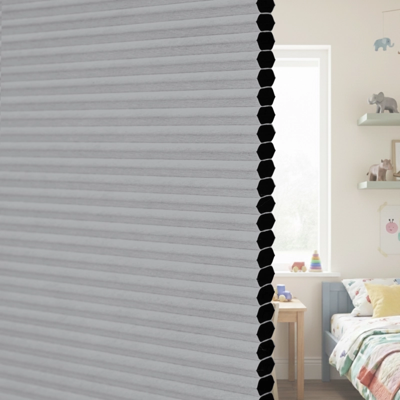 12.5 mm Ash Grey Blackout Cellular Shade Fabric Detail