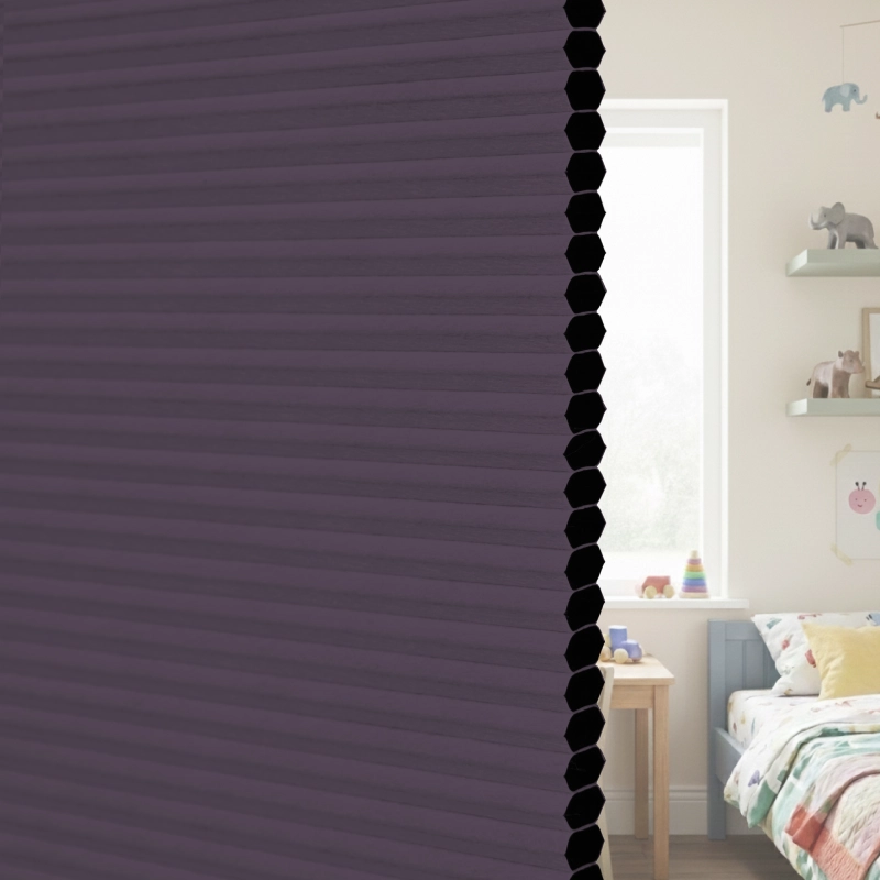 12.5 mm Aubergine Blackout Cellular Shade Fabric Detail