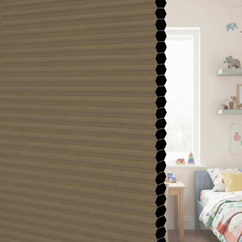 12.5 mm Mocha Blackout Cellular Shade Fabric Detail