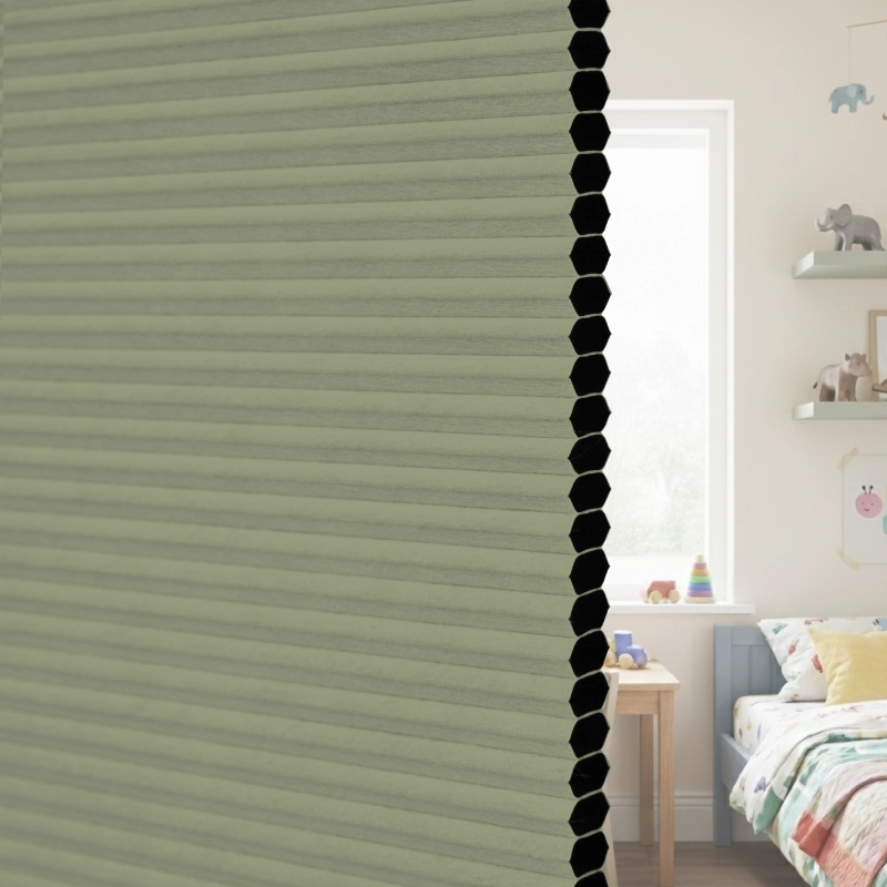 12.5 mm Moss Green Blackout Cellular Shade Fabric Detail