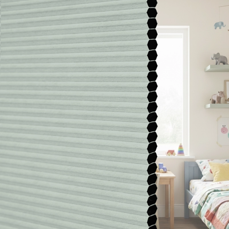 12.5 mm Pale Sage Blackout Cellular Shade Fabric Detail