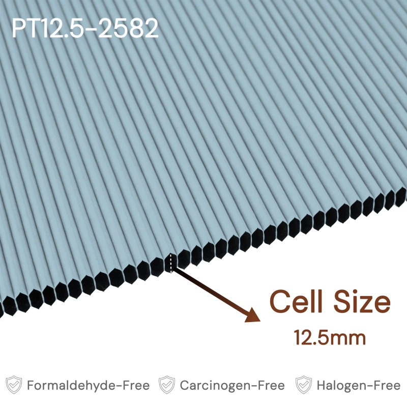 12.5 mm Powder Blue Blackout Cellular Shade Fabric
