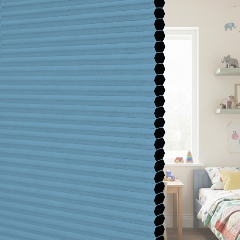12.5 mm Sky Blue Blackout Cellular Shade Fabric Detail