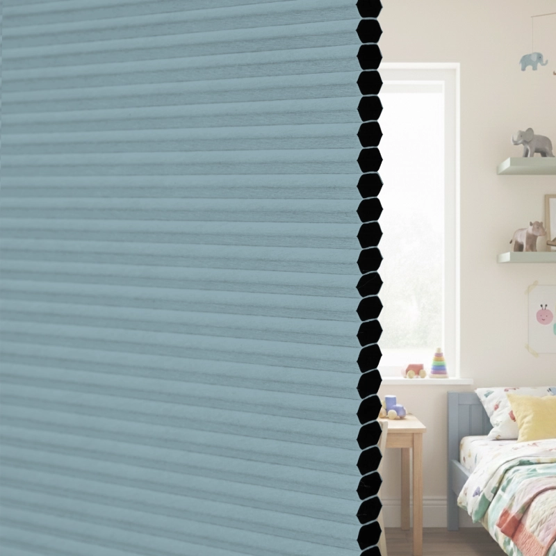 12.5 mm Steel Blue Blackout Cellular Shade Fabric Detail