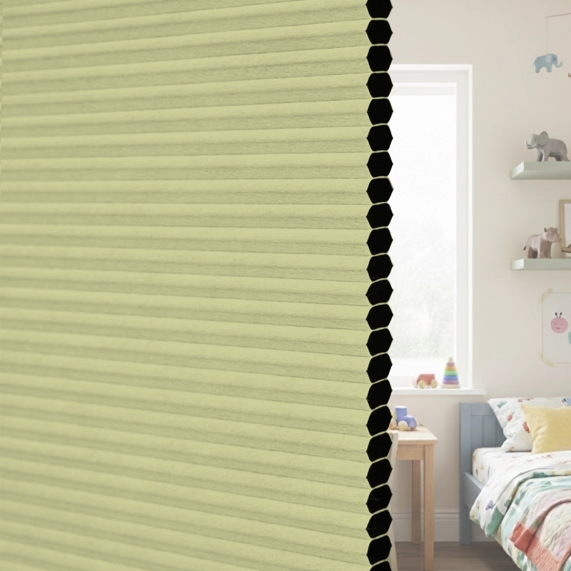 12.5 mm Yellow Blackout Cellular Shade Fabric Detail