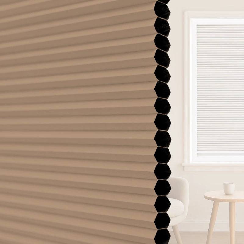 16 mm Apricot Blackout Cellular Shade Fabric with Window