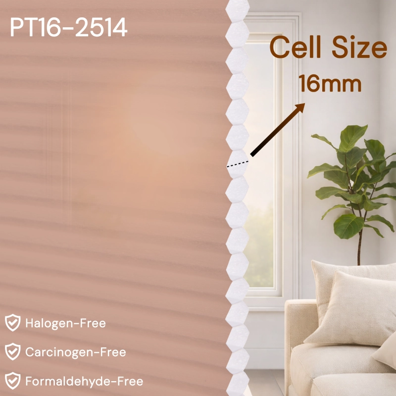 16 mm Apricot Light-Filtering Cellular Shade Fabric
