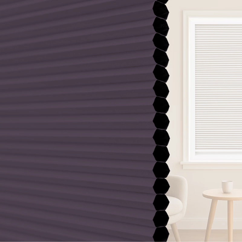 16 mm Aubergine Blackout Cellular Shade Fabric with Window
