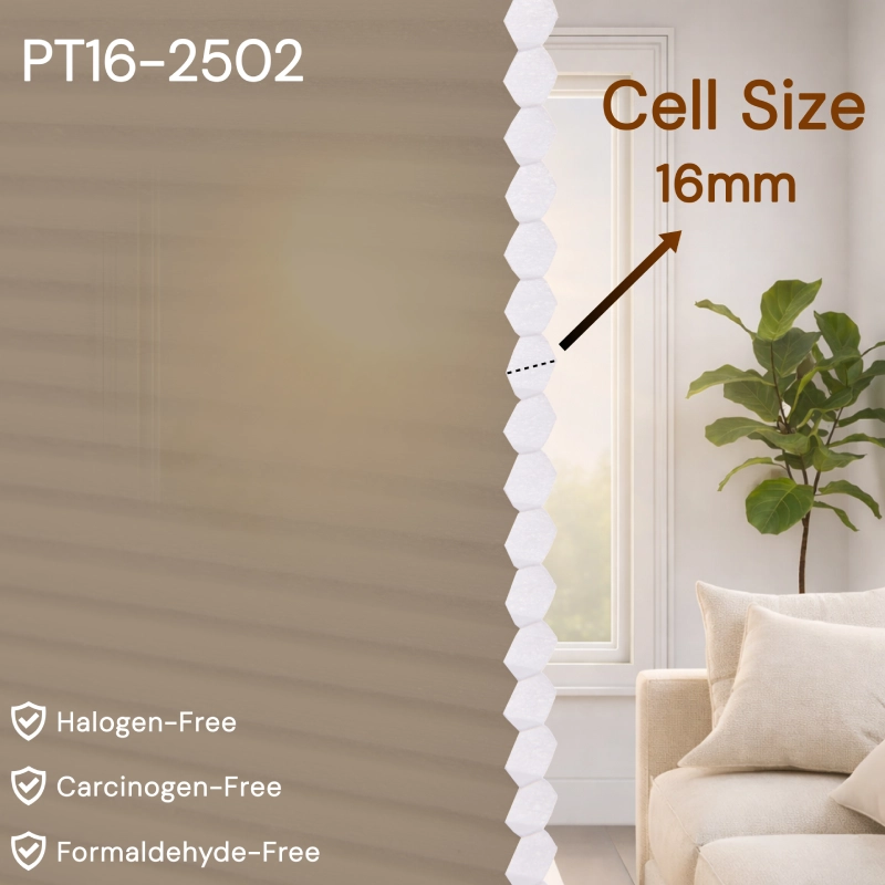 16 mm Beige Light-Filtering Cellular Shade Fabric
