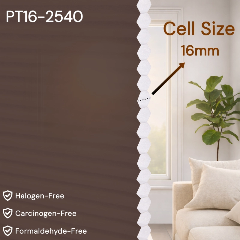 16 mm Brown Light Filtering Cellular Shade Fabric

