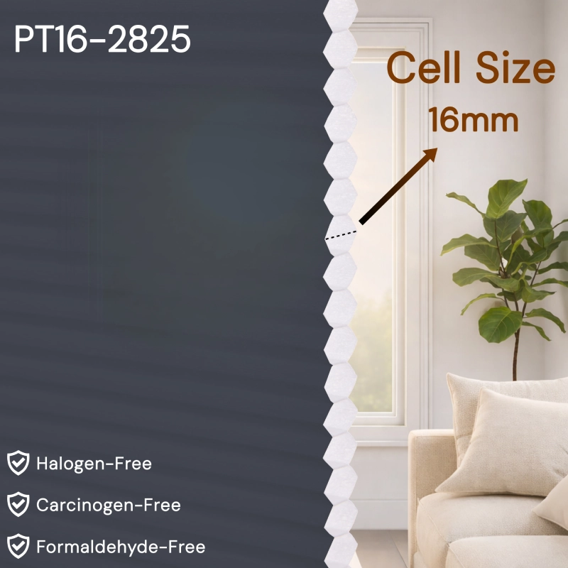 16 mm Charcoal Light-Filtering Cellular Shade Fabric