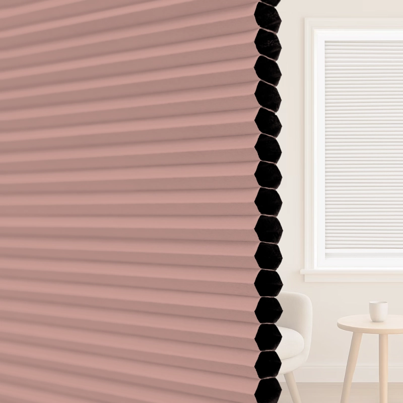 16 mm Clay Pink Blackout Cellular Shade Fabric with Window