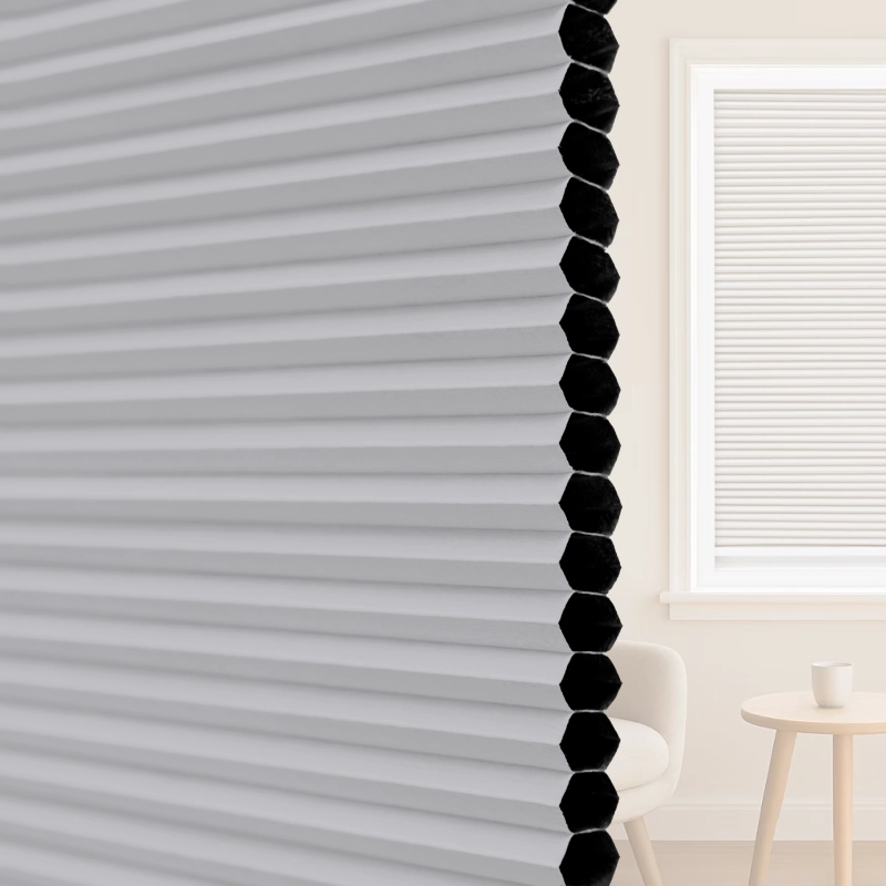 16 mm Dove Grey Blackout Cellular Shade Fabric with Window