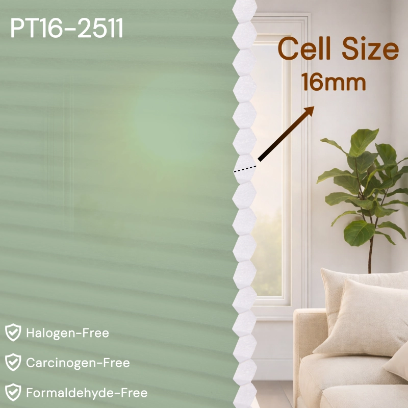 16 mm Green Light-Filtering Cellular Shade Fabric
