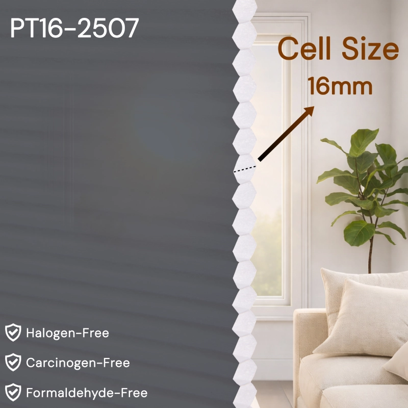 16 mm Light Grey Light-Filtering Cellular Shade Fabric
