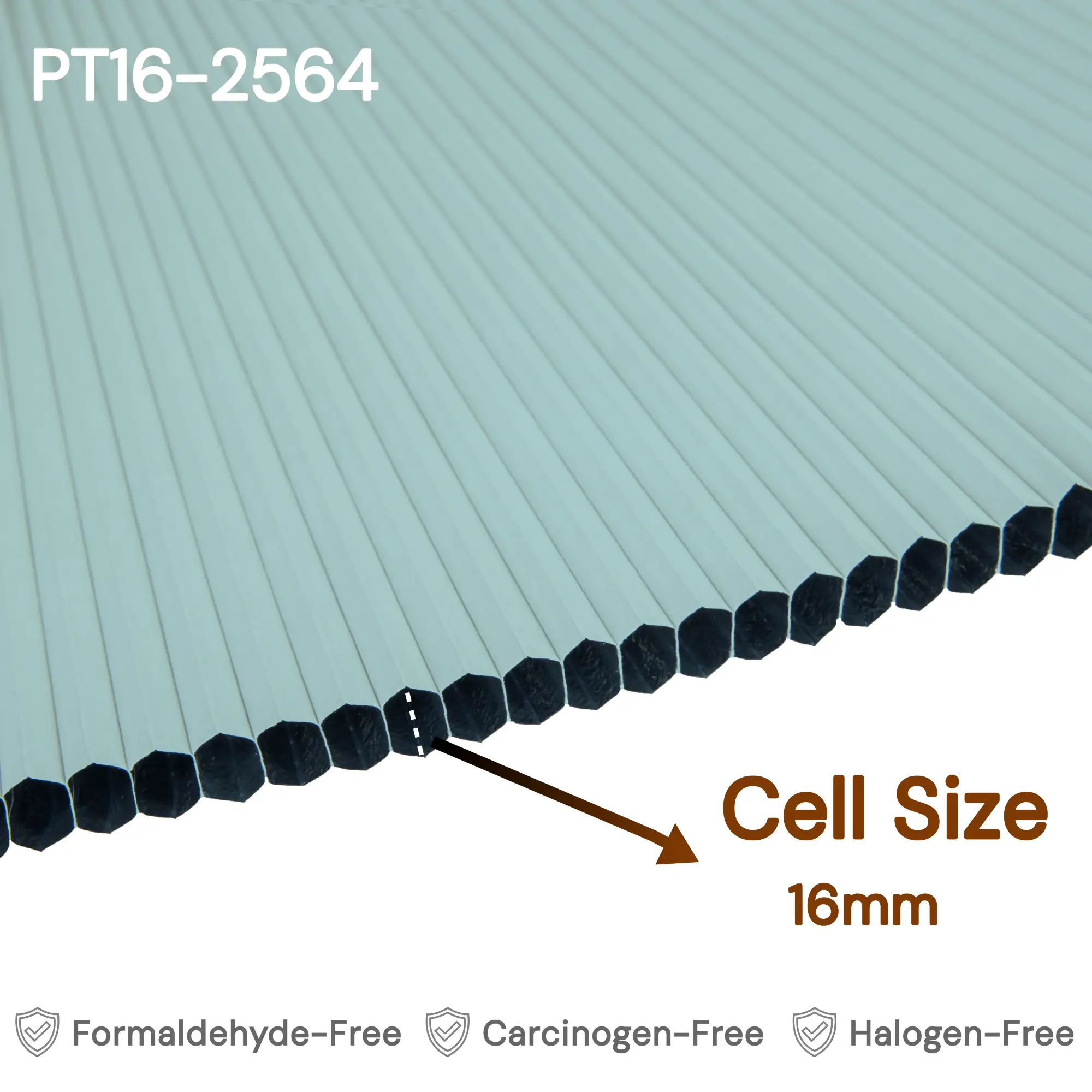 16 mm Light Teal Blackout Cellular Shade Fabric
