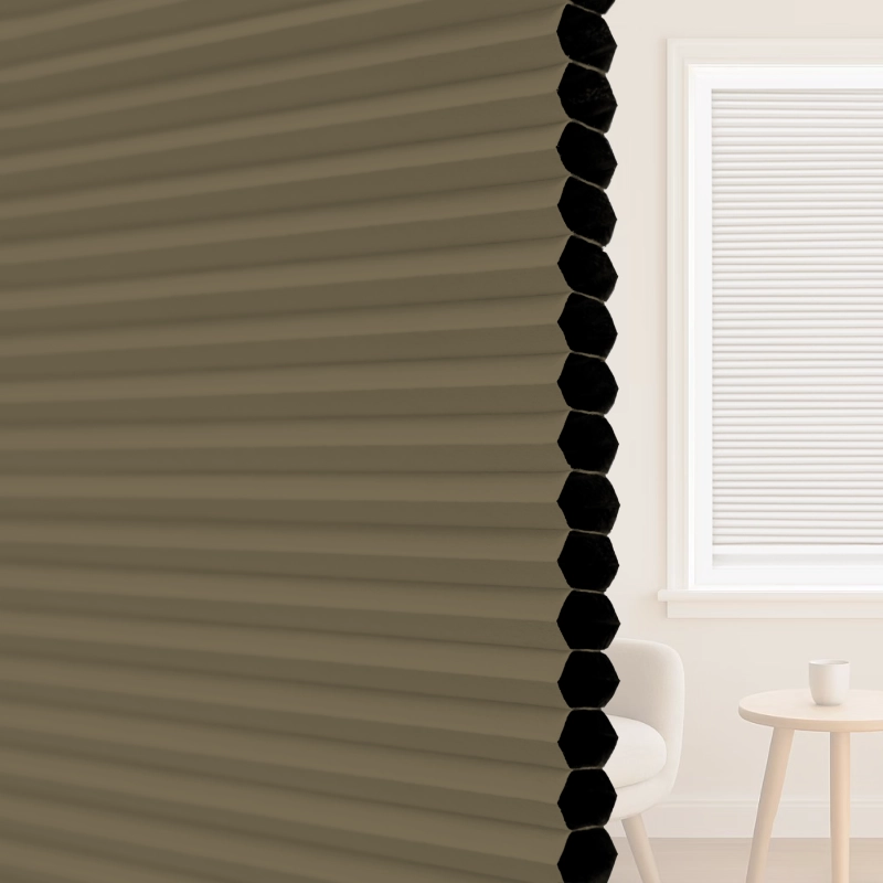 16 mm Mocha Blackout Cellular Shade Fabric with Window