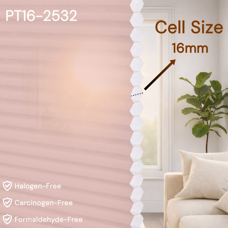 16 mm Pink Light Filtering Cellular Shade Fabric
