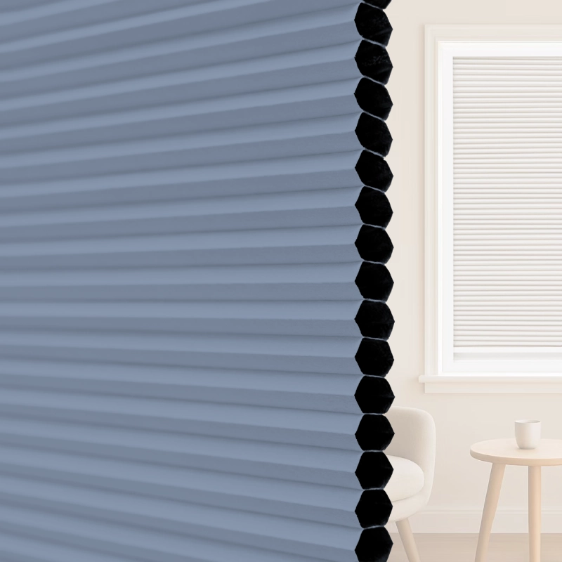 16 mm Slate Blue Blackout Cellular Shade Fabric with Window