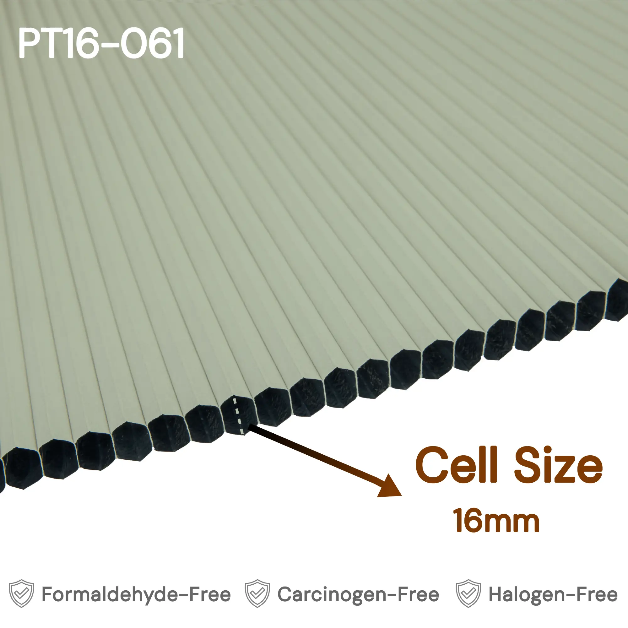 16 mm Soft Sage Green Blackout Cellular Shade Fabric
