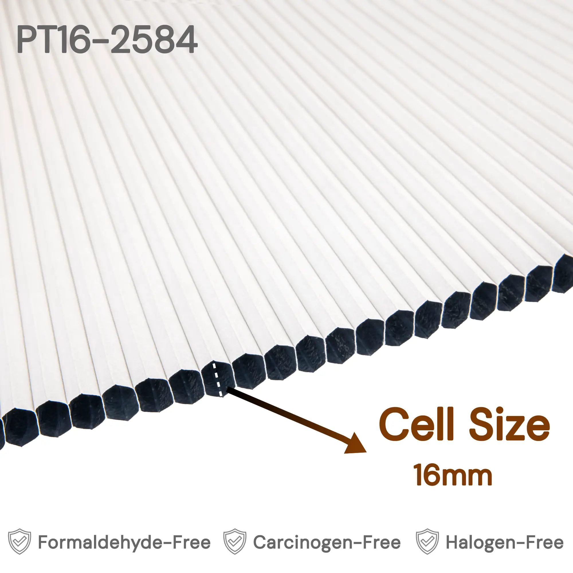 16 mm White Blackout Cellular Shade Fabric