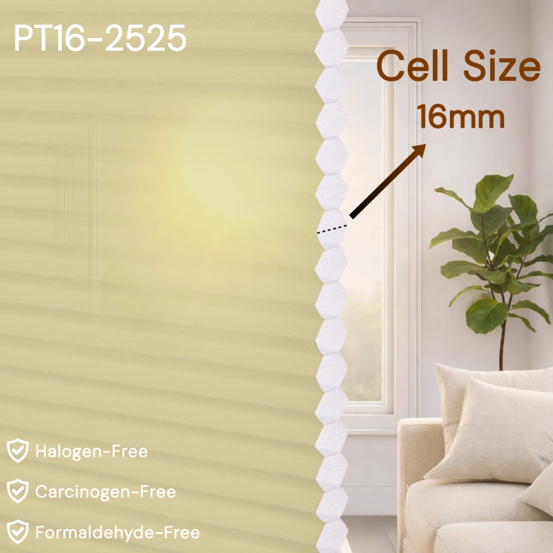 16 mm Yellow Light-Filtering Cellular Shade Fabric
