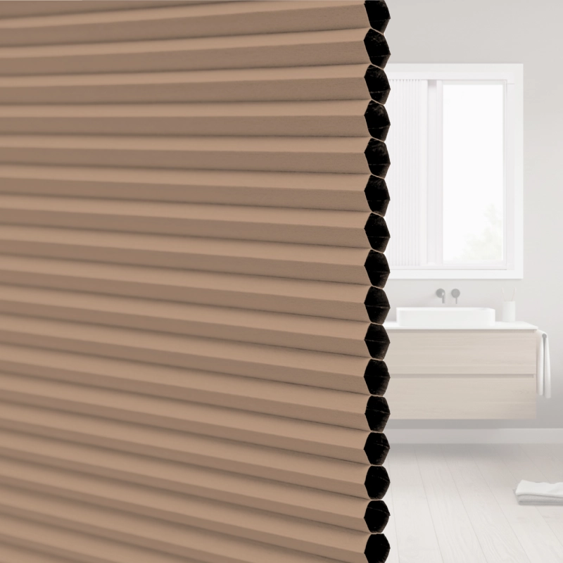 20 mm Apricot Blackout Cellular Shade Fabric with Window