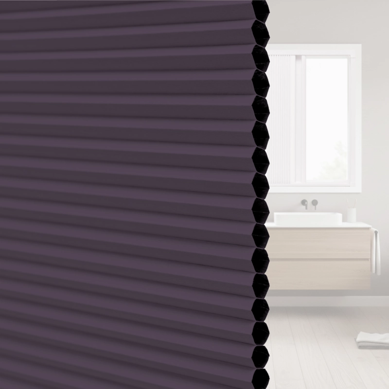 20 mm Aubergine Blackout Cellular Shade Fabric with Window