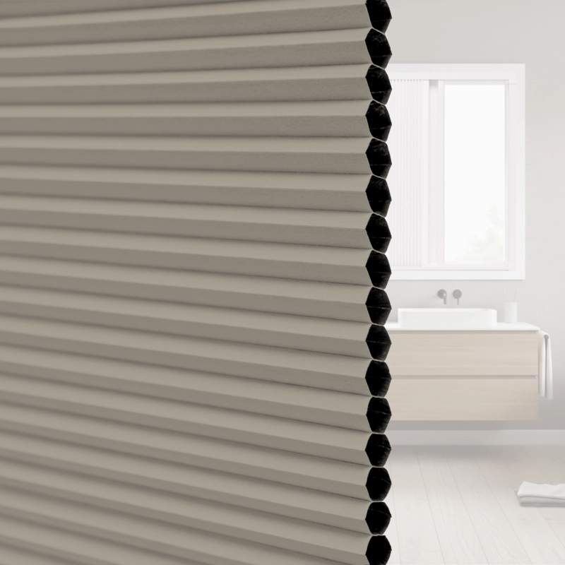 20 mm Beige Blackout Cellular Shade Fabric with Window