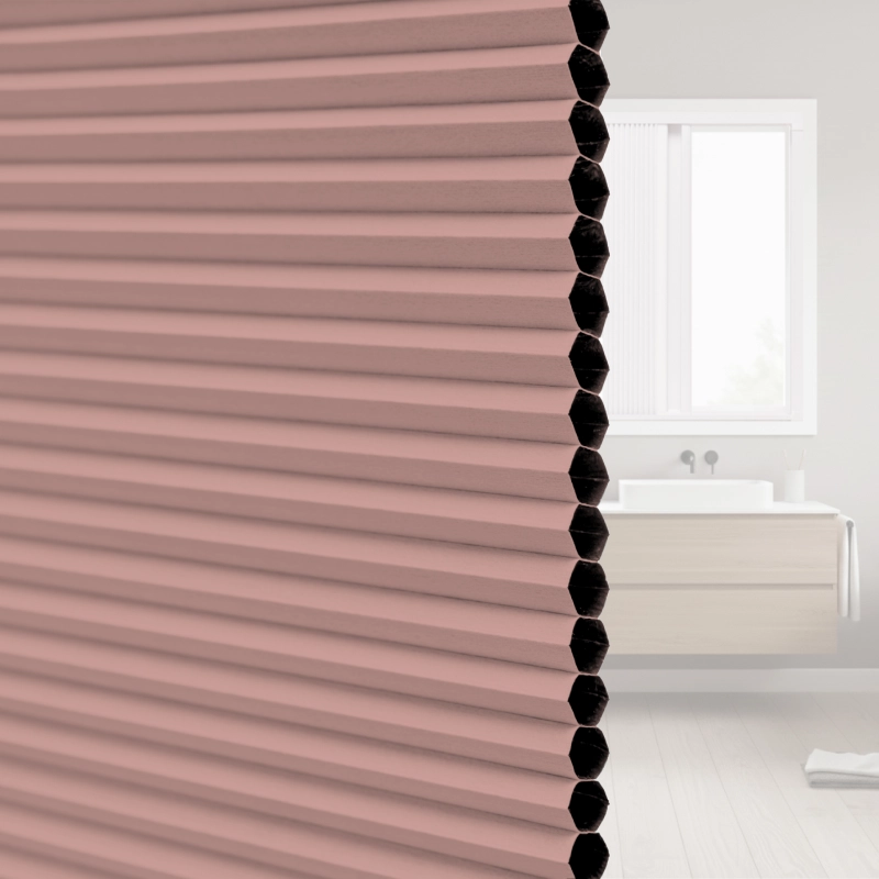 20 mm Clay Pink Blackout Cellular Shade Fabric with Window