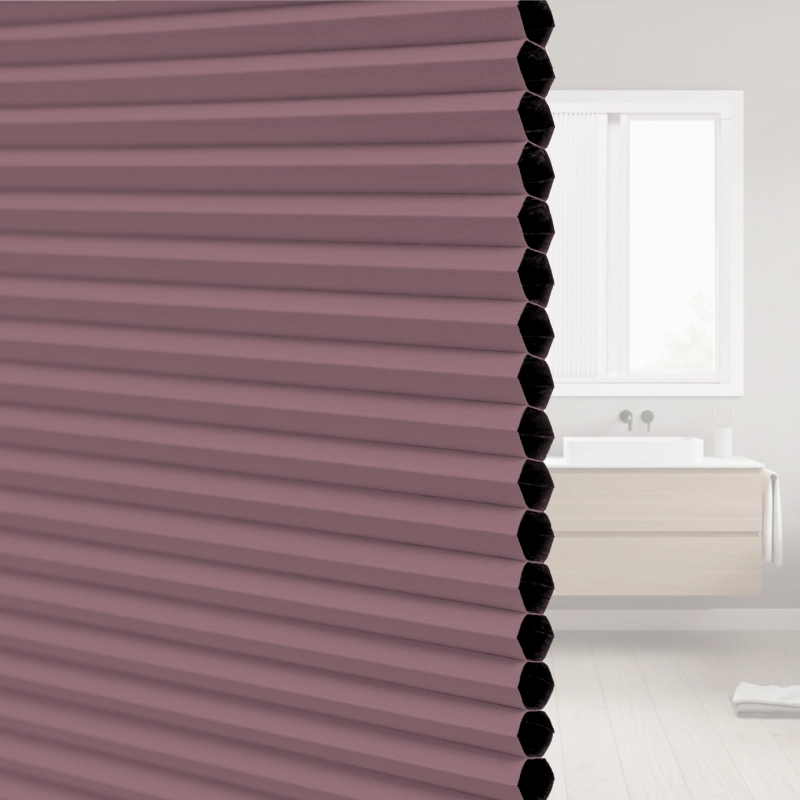 20 mm Dusty Rose Blackout Cellular Shade Fabric with Window