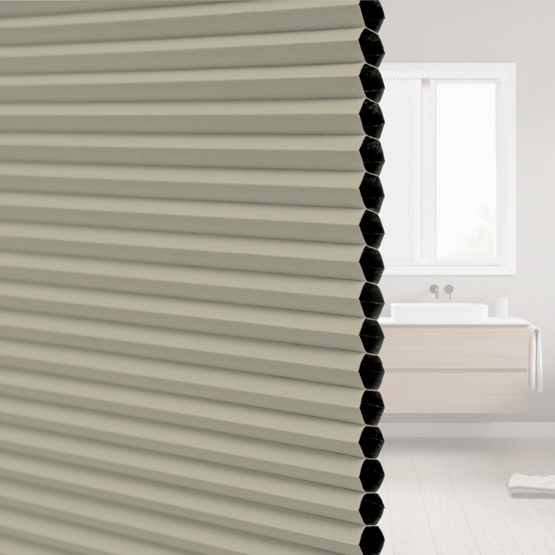 20 mm Latte Blackout Cellular Shade Fabric with Window