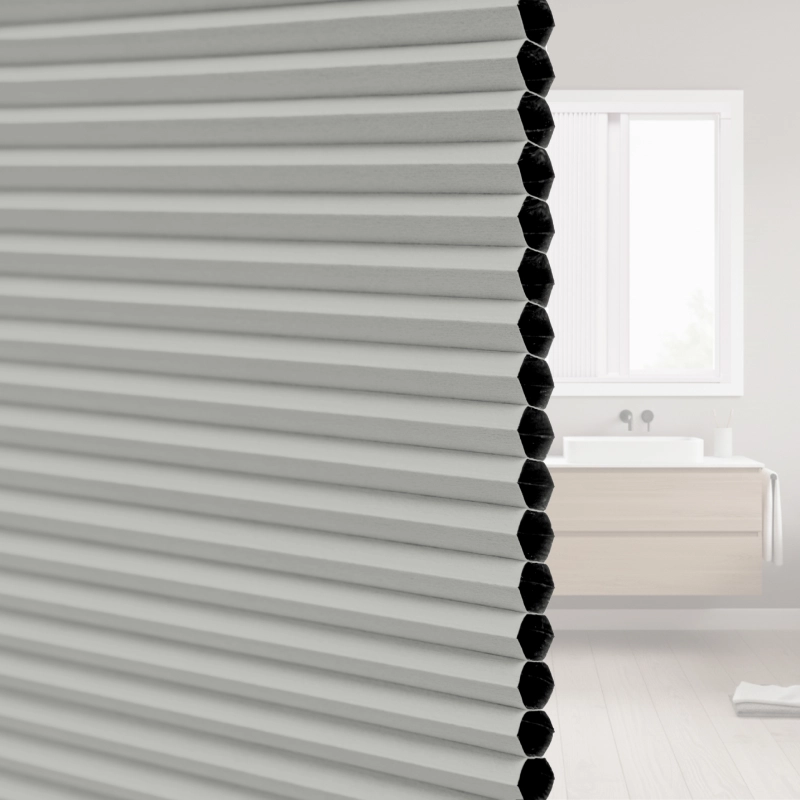 20 mm Silver Grey Blackout Cellular Shade Fabric with Window
