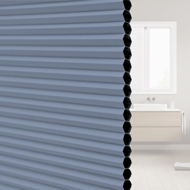 20 mm Slate Blue Blackout Cellular Shade Fabric with Window