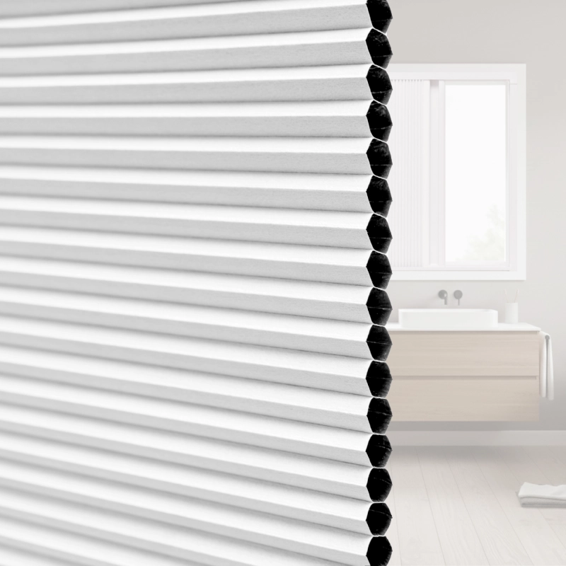 20mm White Blackout Cellular Shade Fabric with Window