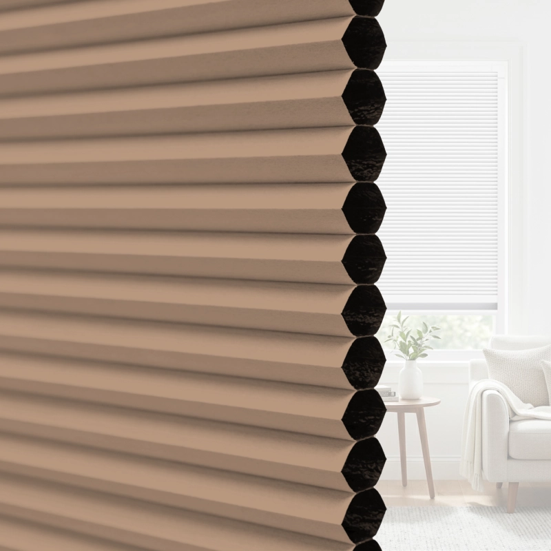 25 mm Apricot Blackout Cellular Shade Fabric with Window
