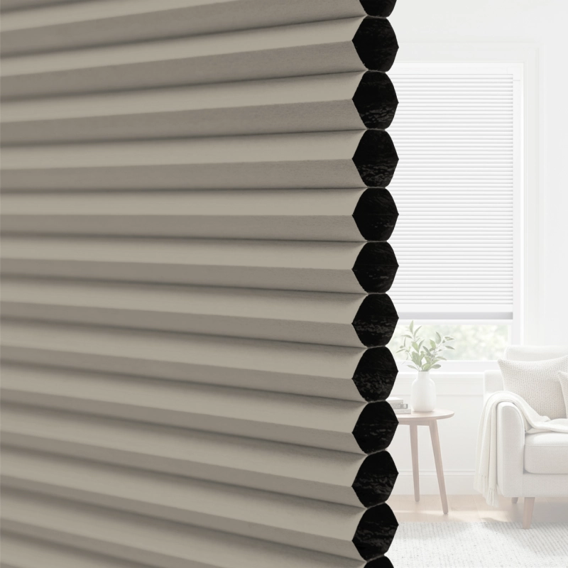 25 mm Beige Blackout Cellular Shade Fabric with Window