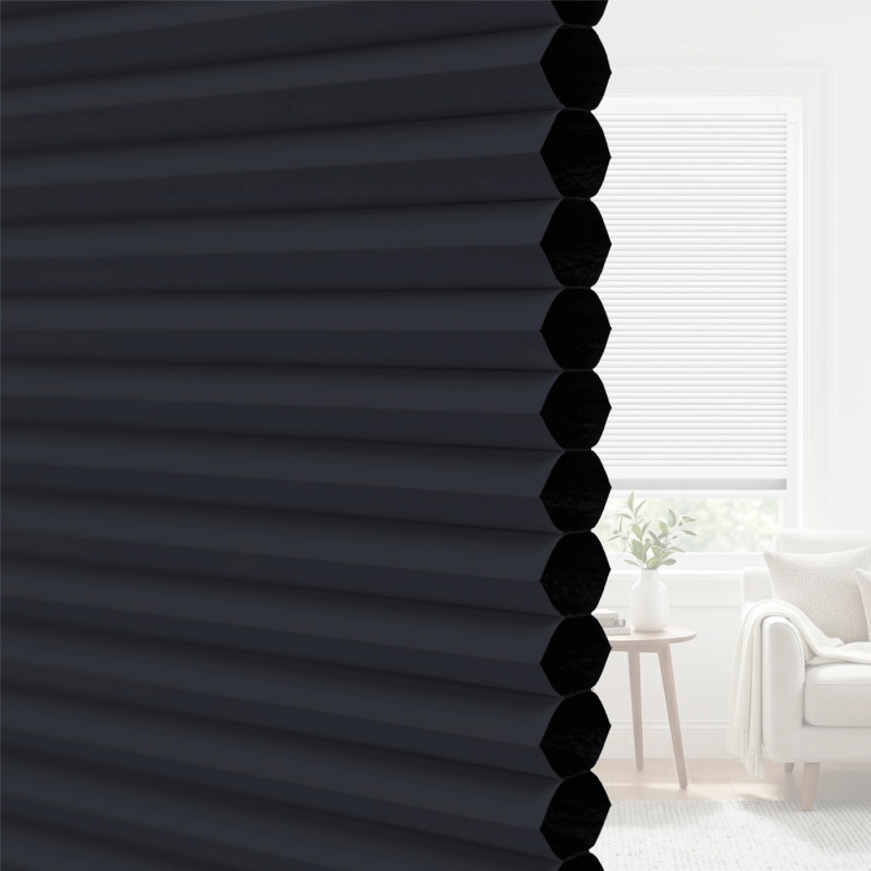 25 mm Black Blackout Cellular Shade Fabric with Window