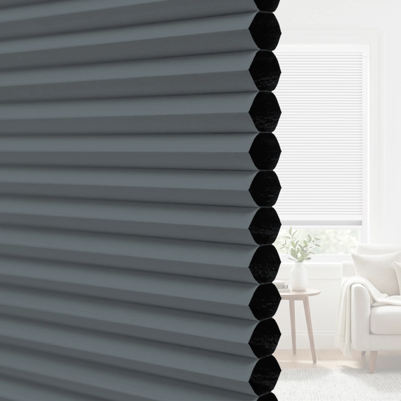 25 mm Charcoal Blackout Cellular Shade Fabric with Window