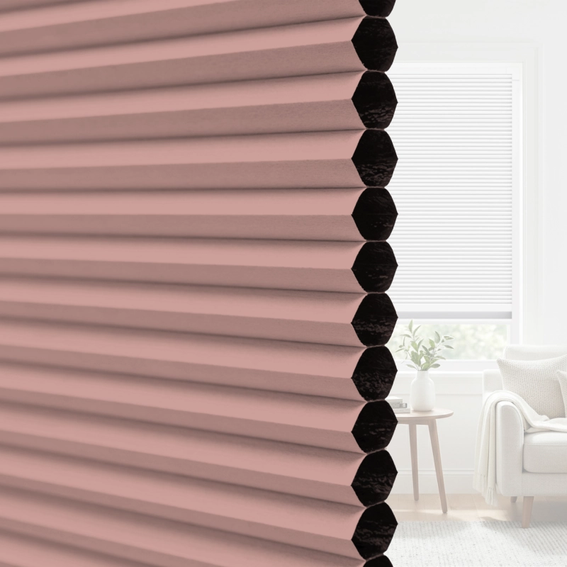 25 mm Clay Pink Blackout Cellular Shade Fabric with Window