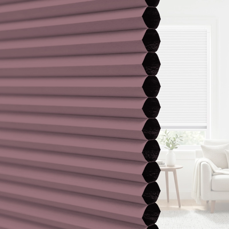 25 mm Dusty Rose Blackout Cellular Shade Fabric with Window