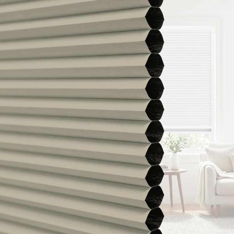 25 mm Latte Blackout Cellular Shade Fabric with Window