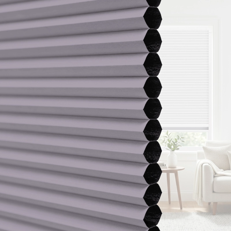 25 mm Mauve Blackout Cellular Shade Fabric with Window