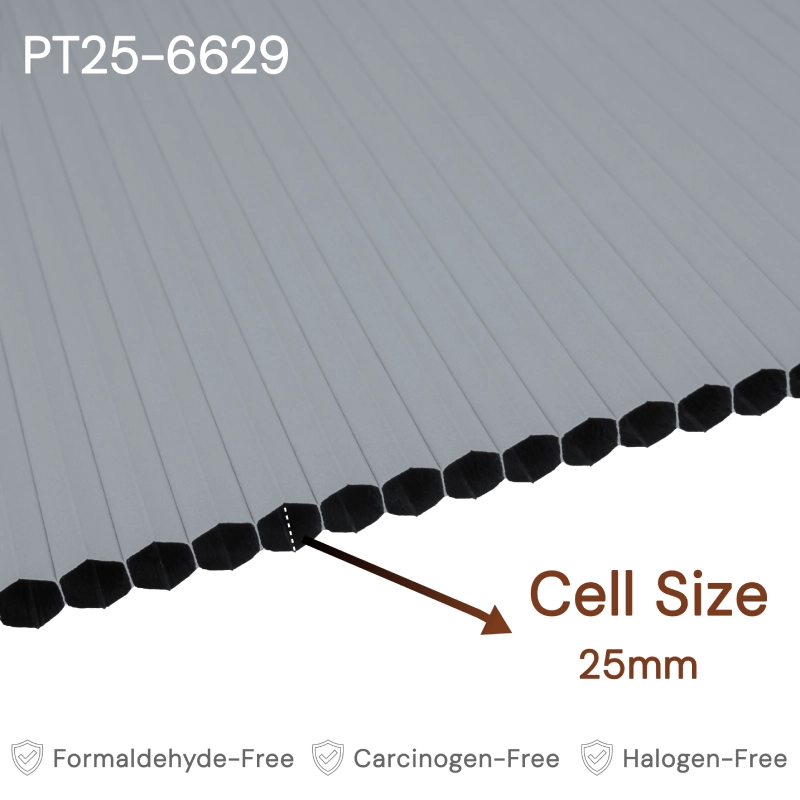 25 mm Steel Grey Blackout Cellular Shade Fabric
