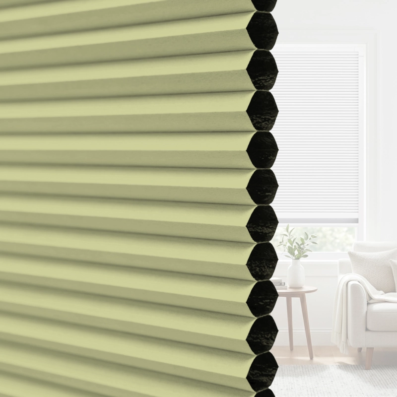 25 mm Yellow Blackout Cellular Shade Fabric with Window