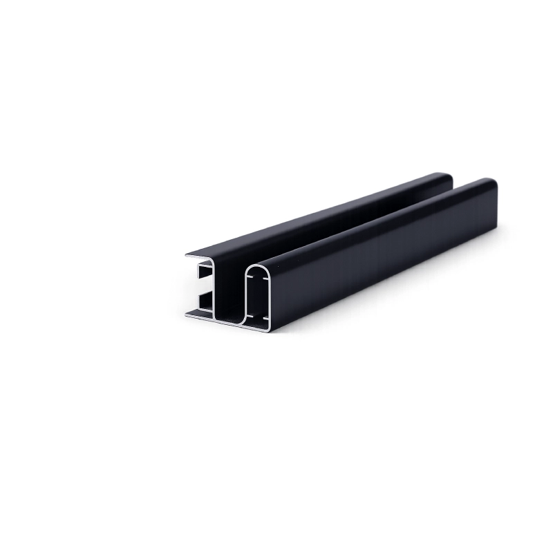 Grey Shared Concealed Operating Track for Motorized Cellular Shade