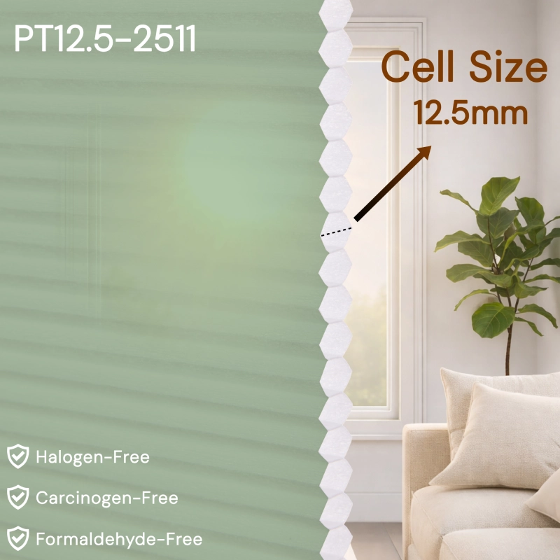 12.5 mm Green Light-Filtering Cellular Shade Fabric

