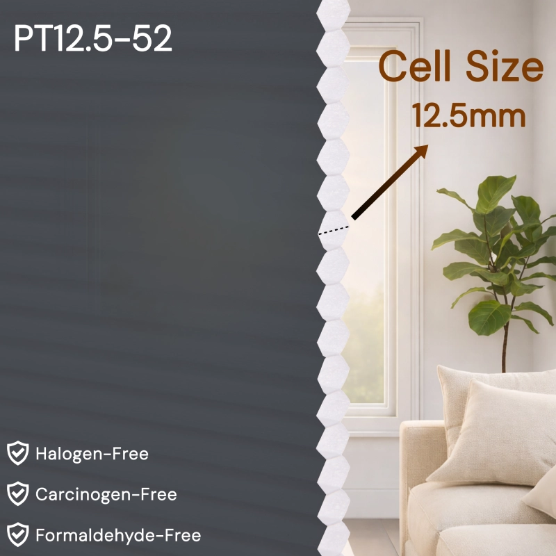 12.5 mm Grey Light-Filtering Cellular Shade Fabric
