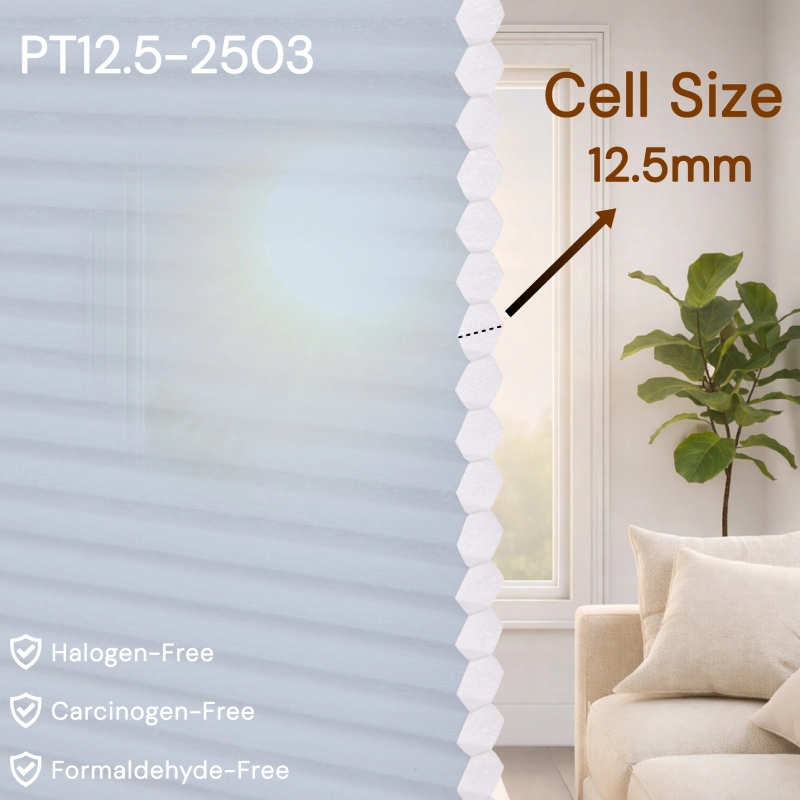 12.5 mm Powder Blue Light Filtering Cellular Shade Fabric
